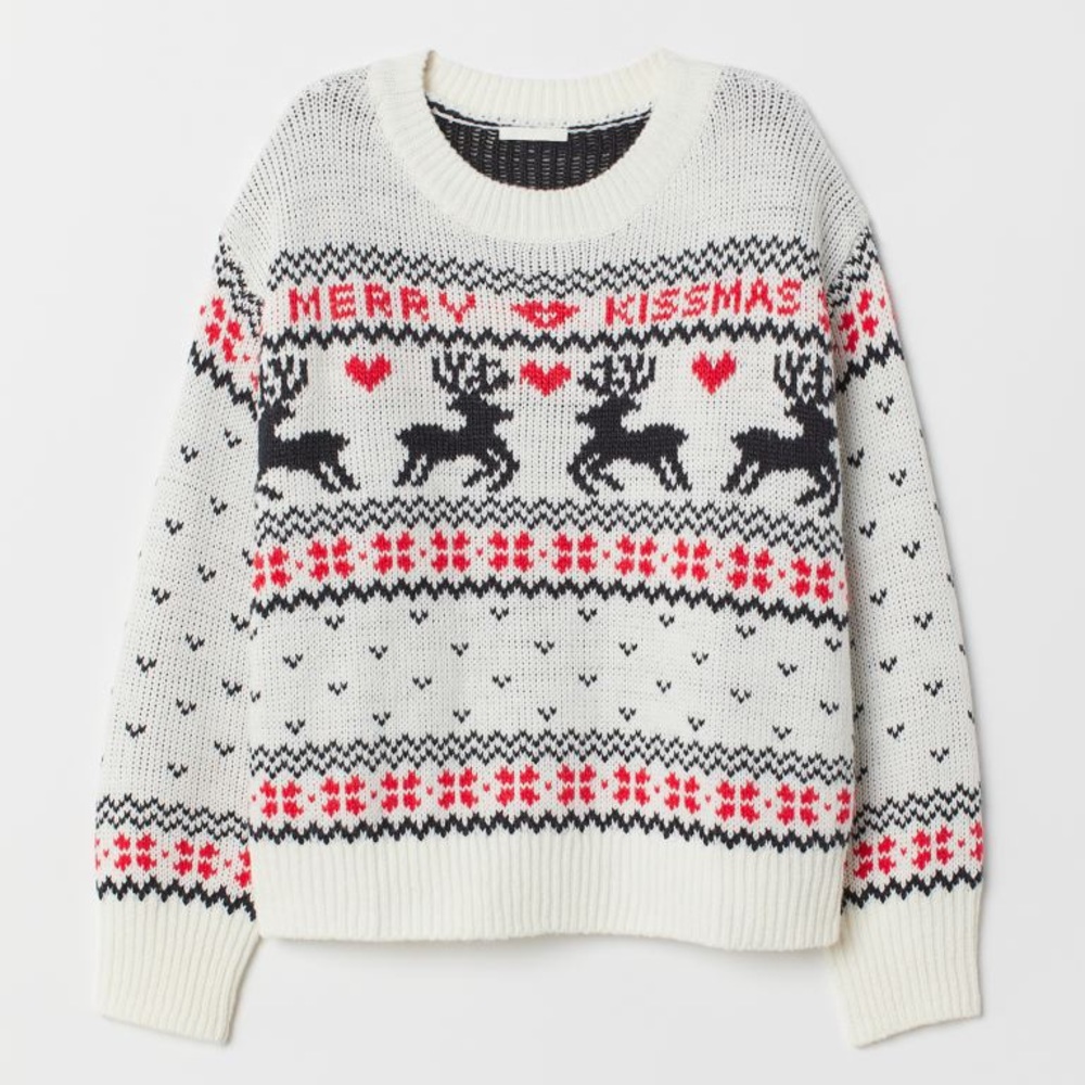 NWT Merry Kissmas Pattern Knit Sweater